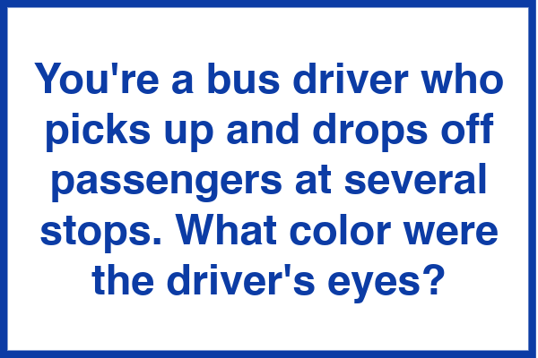 Riddle Challenge - Bus Driver