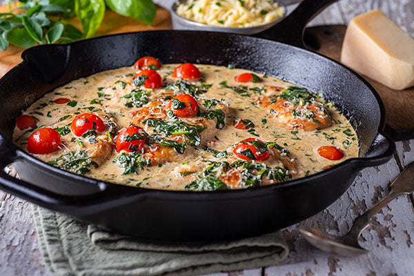 Quick and Delicious Creamy Tomato and Salmon Skillet