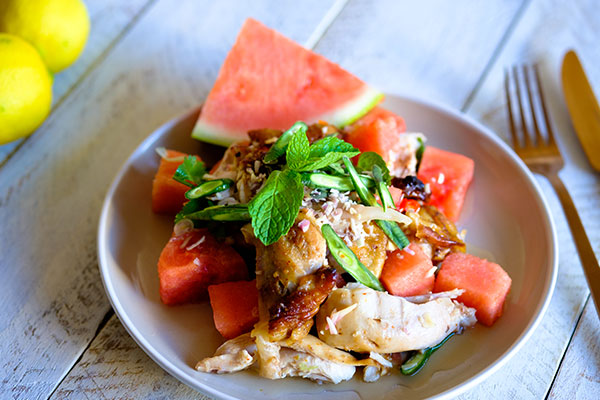 Watermelon Chicken with Balsamic Glaze