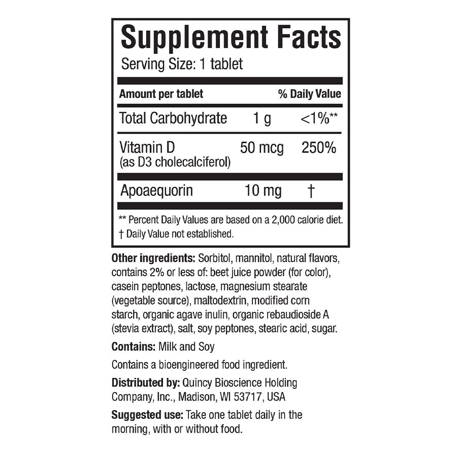 Supplement facts for regular strength mixed berry flavor chewables