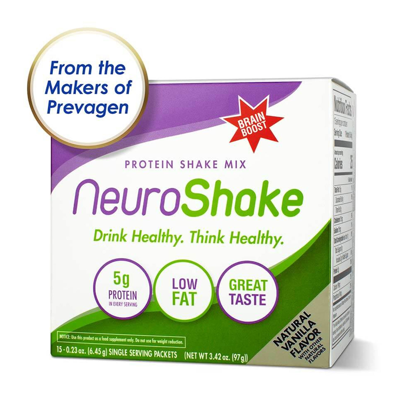 Neuroshake carton box of protein shake mix