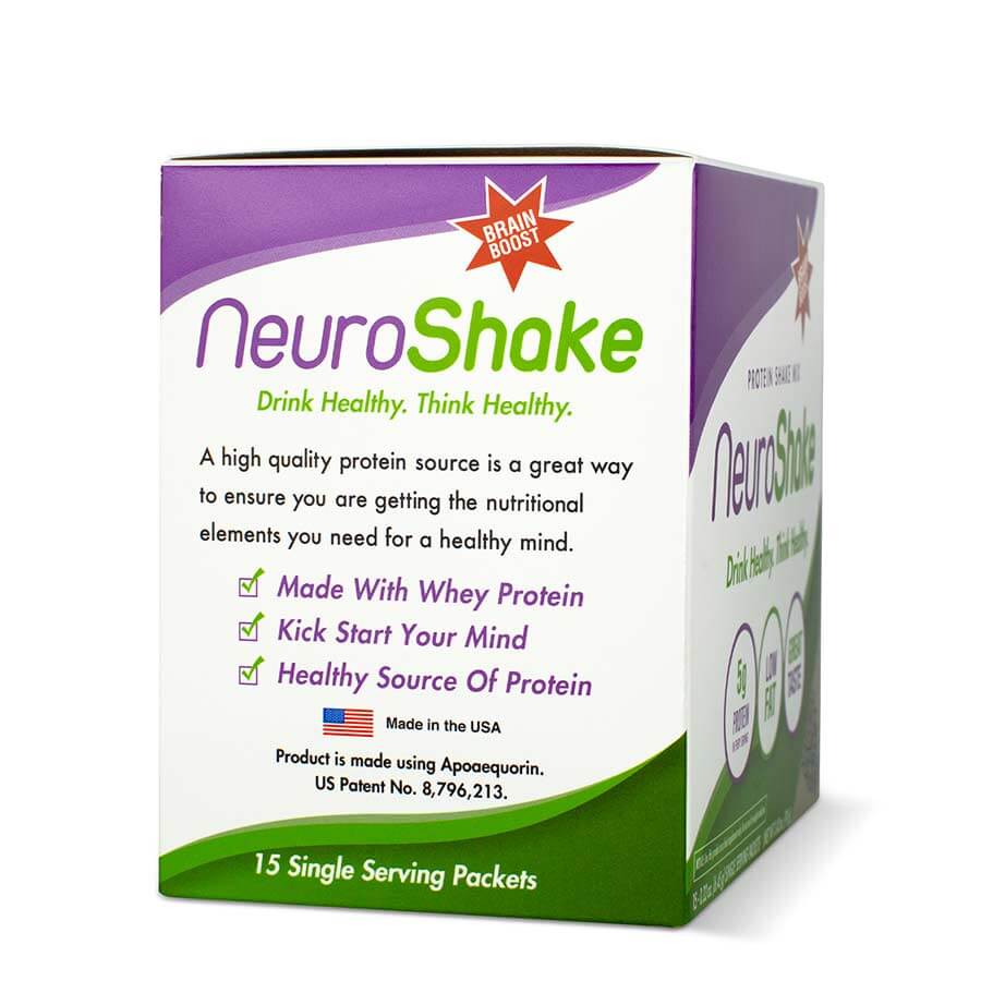 Side of Neuroshake carton box of protein shake mix